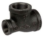 1-1/4" X 1" X 1/2" Ductile Iron Reducing Tee