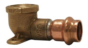 APOLLO 10075368 3/4" COPPER 90 ELBOW DROP EAR ELBOW 8707-3-5 PRESS X FEMALE