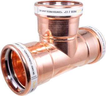 APOLLO 10077763 2-1/2" X 2-1/2" X 1/2" COPPER 811R TEE PRESS X PRESS X PRESS