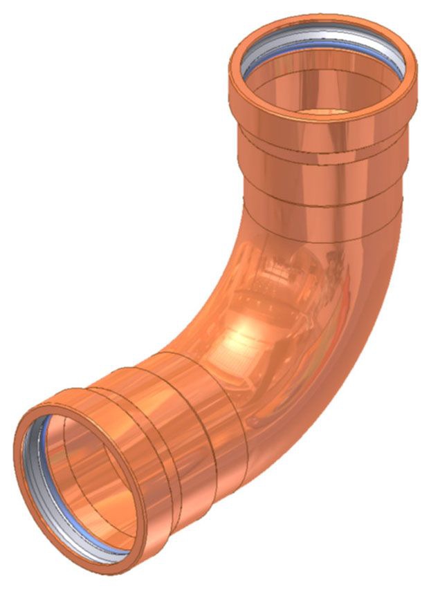 APOLLO 10062066 2-1/2" COPPER 90 ELBOW LONG TURN 807-L PRESS X PRESS