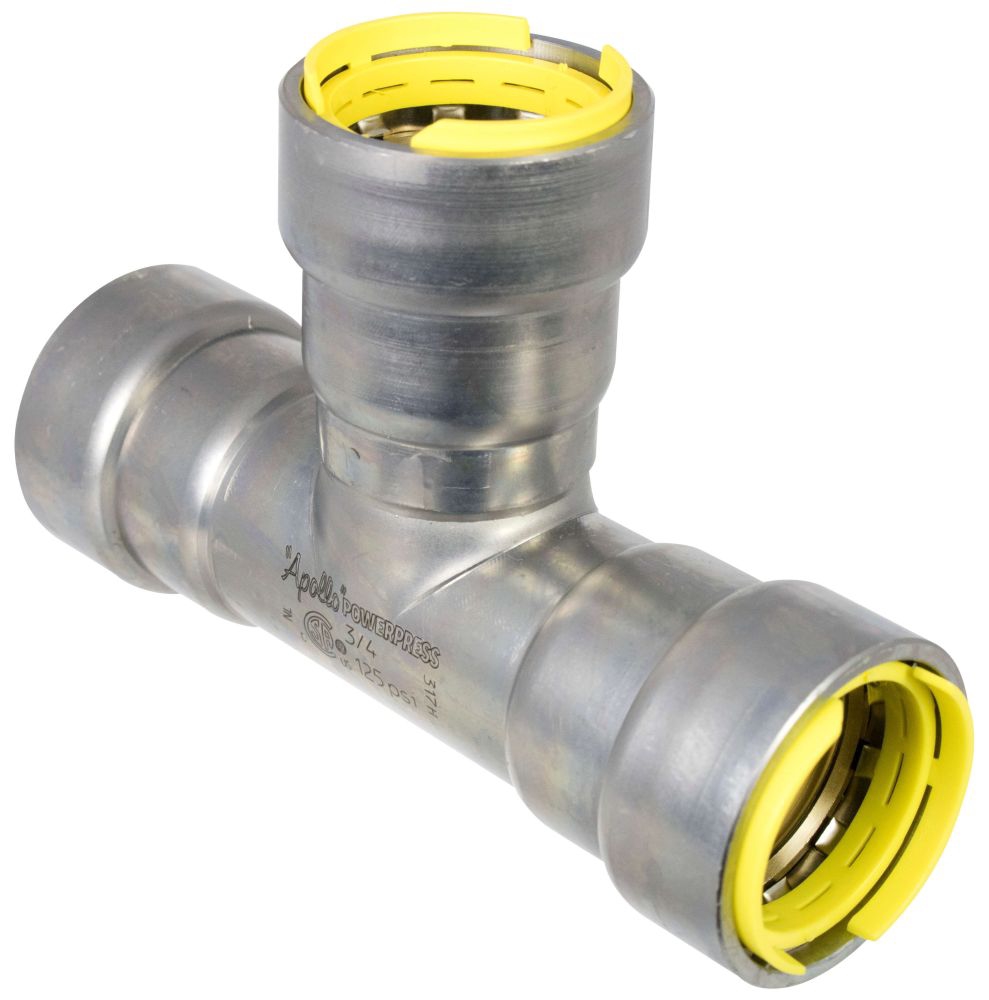 APOLLO PWR7481782 1-1/2" X 1-1/2" X 1-1/4" CARBON STEEL TEE 411RG GAS PRESS X PRESS X PRESS