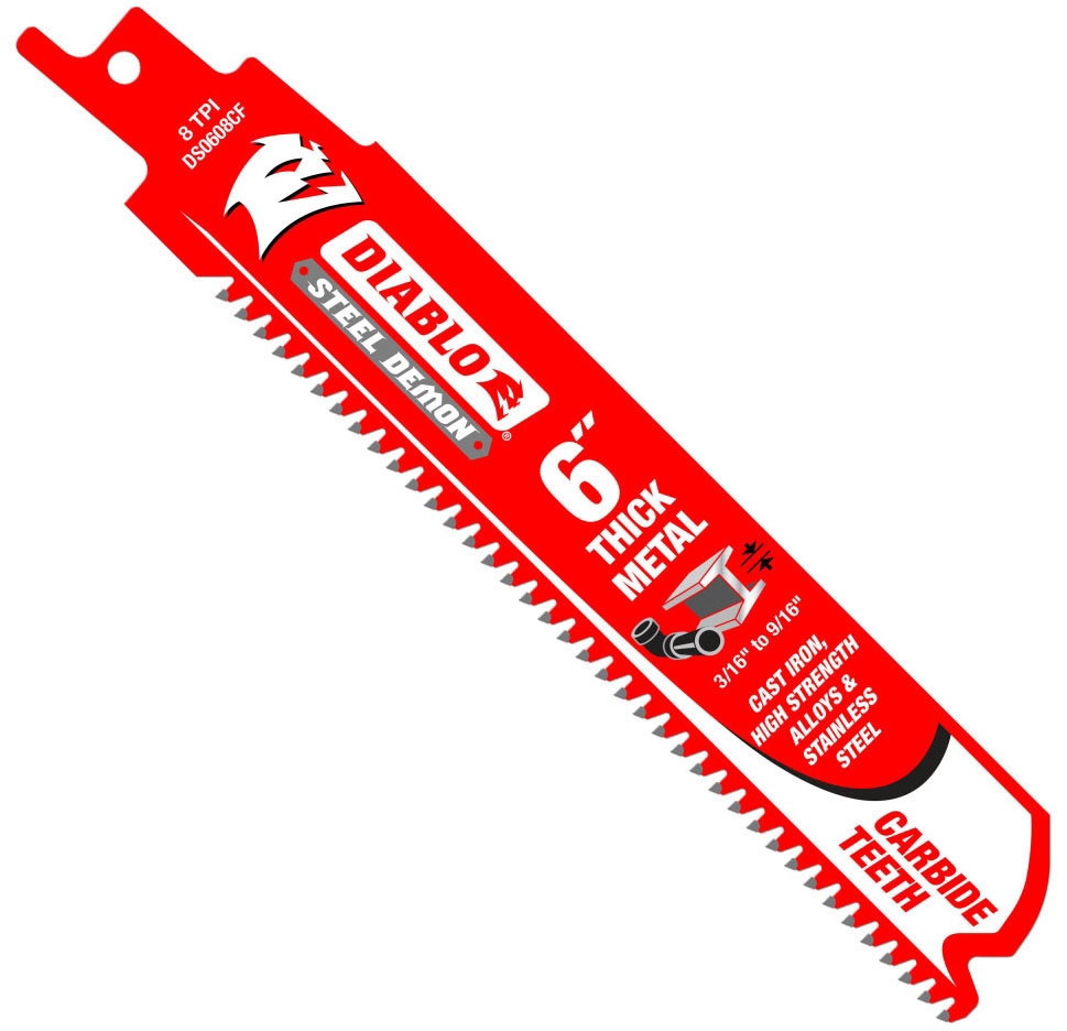 DIABLO DS0608CF3 6" Carbide Recip Blades for  Thick Metal Cutting (3-Pack)