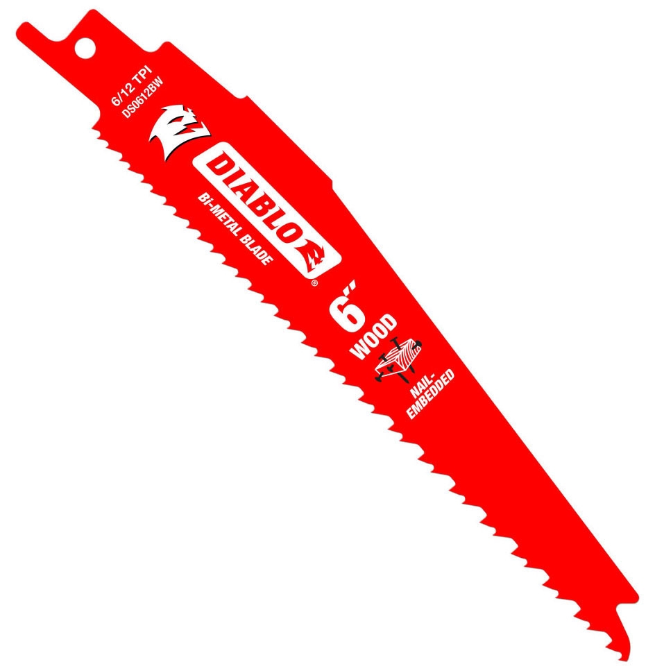 DIABLO DS0612BW5 6" Bi-Metal Recip Blade for  Nail Embedded Wood (5-Pack)