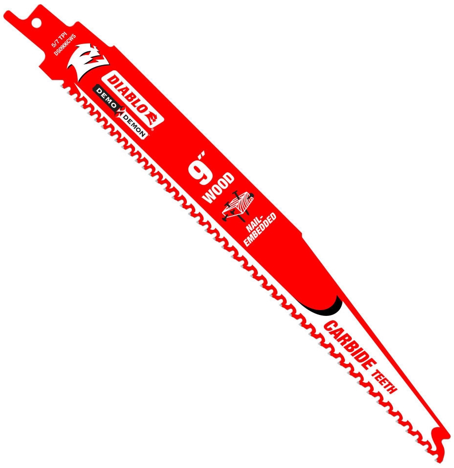 DIABLO DS0906CWS3 9" Carbide Recip Blade for Nail-Embedded Wood (3-Pack)