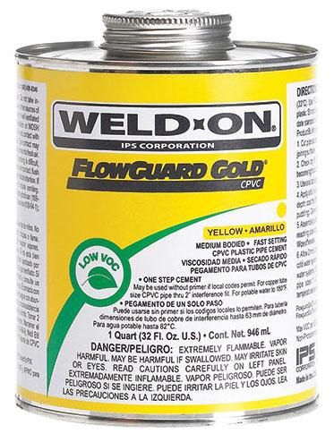 1 Quart Flowguard Gold Yellow Cpvc Cement (Large)