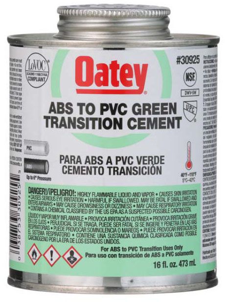 OATEY 16oz ABS TO PVC GREEN TRANS CEMENT
