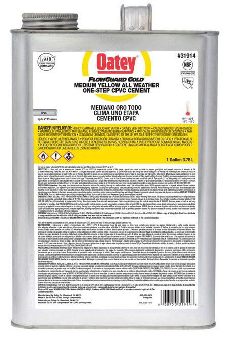 OATEY 31914 GOLD CPVC YELLOW CEMENT 1 GALLON