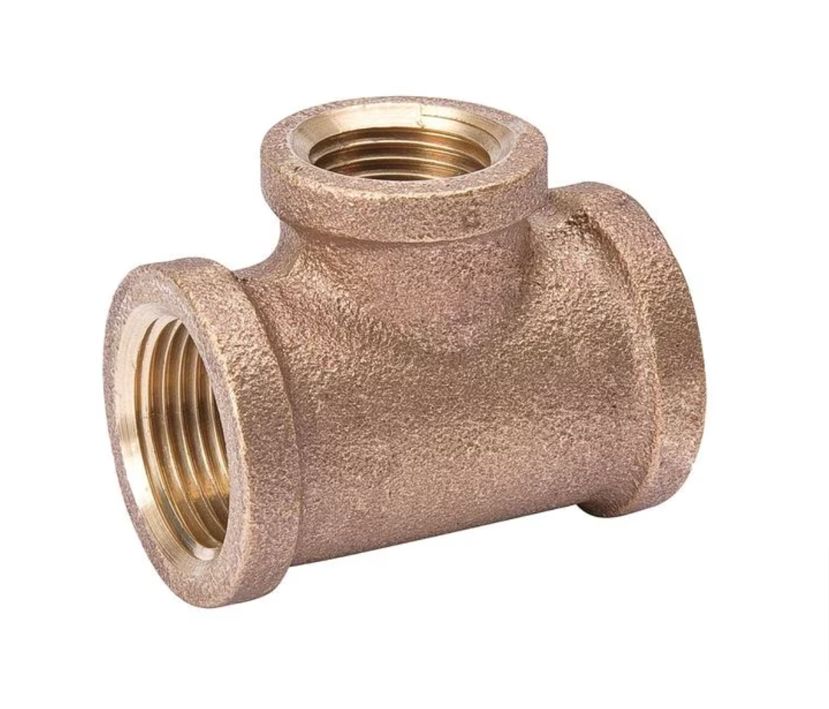 BF B-RT0908 2-1/2" X 2-1/2" X 2" BRASS RED TEE