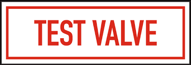 Test Valve Sign 6" X 2"
