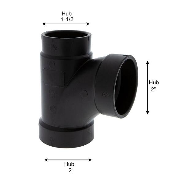 2 X 1 1/2 X 2 ABS Reducing Combination Wye & 1/8