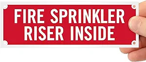Fire Sprinkler Riser Inside, Sign